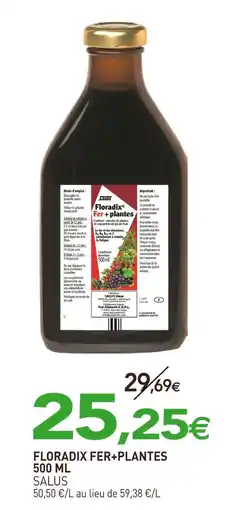 naturéO SALUS Floradix fer+plantes 500 ml offre