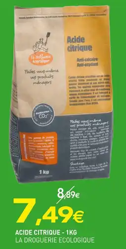 naturéO LA DROGUERIE ECOLOGIQUE Acide citrique - 1kg offre