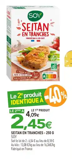 naturéO SOY Seitan en tranches - 250 g offre