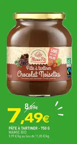 naturéO MAMIE BIO PÂTE À TARTINER - 750 G offre