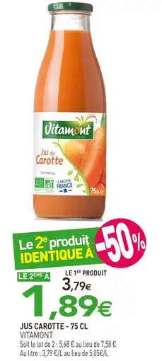 naturéO VITAMONT Jus carotte - 75 cl offre
