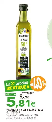 naturéO QUINTESENS Mélange 6 huiles + 50 ans - 50 cl offre