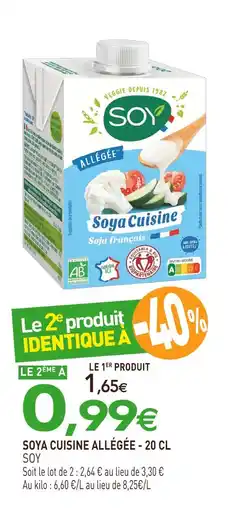 naturéO SOY Soya Cuisine allégée offre
