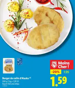 Lidl Burger de colin d'Alaska offre