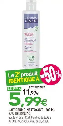 naturéO EAU DE JONZAC Lait dermo-nettoyant offre