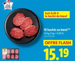 Lidl 16 hachés au bœuf offre