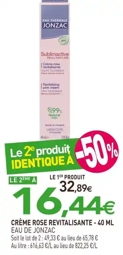 naturéO JONZAC Crème rose revitalisante - 40 ml offre