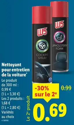 Lidl W5 Nettoyant pour entretien de la voiture offre
