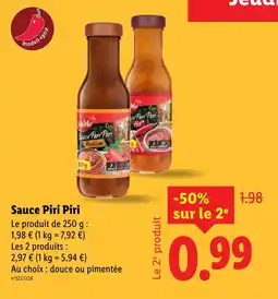 Lidl Sauce piri piri offre
