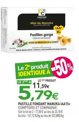 naturéO COMPTOIRS ET COMPAGNIE Pastille fondant Manuka IAA15+ offre