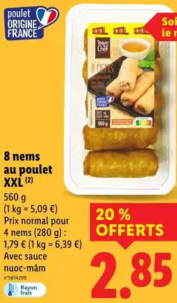 Lidl Toque Chef 8 nems au poulet XXL offre