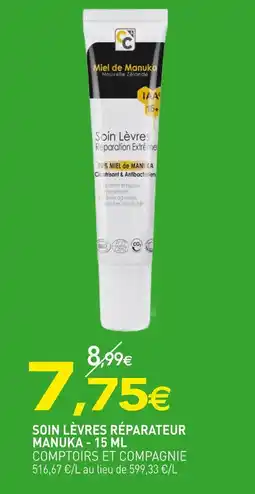 naturéO COMPTOIRS ET COMPAGNIE Soin lèvres réparateur Manuka - 15 ml offre