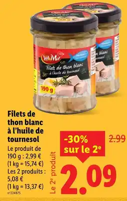 Lidl Sol & Mar Filets de thon blanc offre