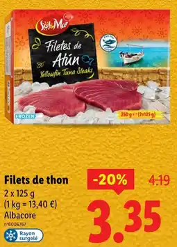 Lidl Filets de thon offre