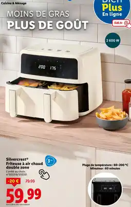 Lidl Silvercrest Friteuse à air chaud double zone offre