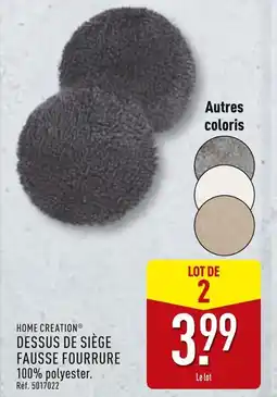ALDI HOME CREATION Dessus de siège fausse fourrure offre