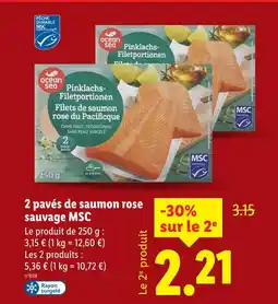 Lidl Filets de saumon rose du Pacifique offre