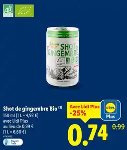 Lidl Shot de gingembre Bio offre