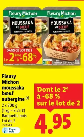 Lidl FLEURY MICHON Moussaka au bœuf aubergine offre