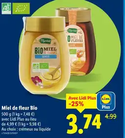 Lidl Maribee Miel de fleurs Bio offre