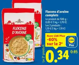 Lidl Flocons d'avoine complets offre