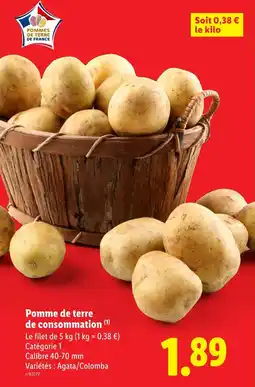 Lidl Pomme de terre de consommation offre