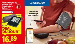 Lidl Health for you by Sensiplas Tensiomètre de bras offre