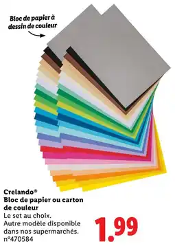 Lidl Crelando Bloc de papier ou carton de couleur offre