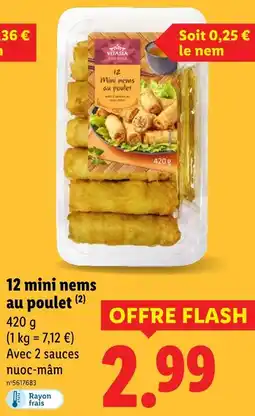 Lidl 12 mini nems au poulet offre