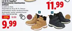 Lidl Lupilu Chaussures montantes enfant offre