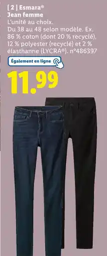 Lidl ESMARA Jean femme offre