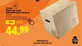 Lidl CRIVIT Boîte de saut pliométrique en bois offre