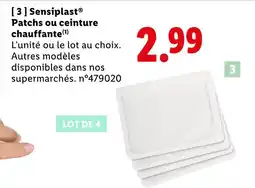 Lidl SENSIPLAST Patches ou ceinture chauffante offre