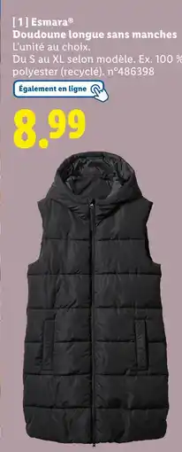 Lidl ESMARA Doudoune longue sans manches offre