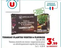 Super U U Specialiste Terreau plantes vertes & fleuries offre