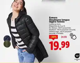 Lidl ESMARA Doudoune longue légère femme offre