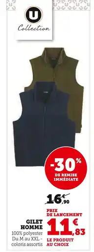 Super U U Collection Gilet homme offre