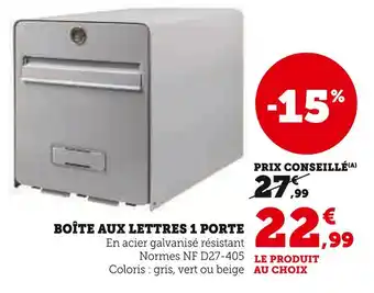 Super U Boîte aux lettres 1 porte offre