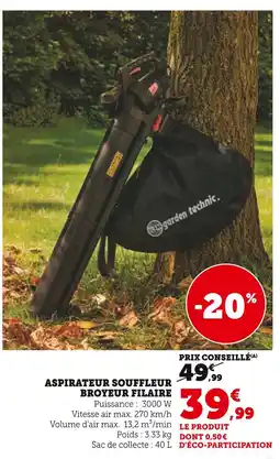 Super U Garden Technic Aspirateur souffleur broyeur filaire offre