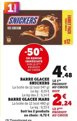 U Express Snickers Barre glacée offre
