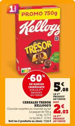 U Express Kellogg's Céréales Trésor offre