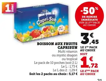 U Express CAPRI-SUN Boisson aux fruits offre