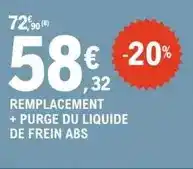 E.Leclerc L'Auto Remplacement + purge du liquide de frein abs offre