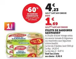 Super U Saupiquet - filets de sardines offre