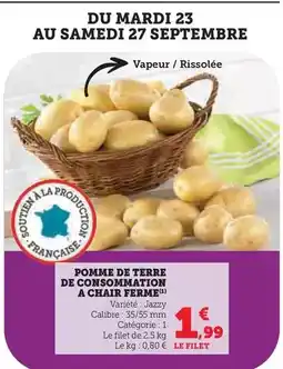 Super U Pomme de terre de consommation a chair ferme offre