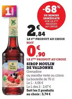Super U Moulin de valdonne - sirop offre