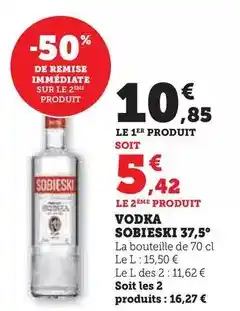 Super U Sobieski - vodka 37,5° offre