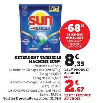 Super U Sun - detergent vaisselle machine offre
