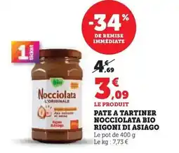 Super U Rigoni di asiago - pate a tartiner nocciolata bio offre