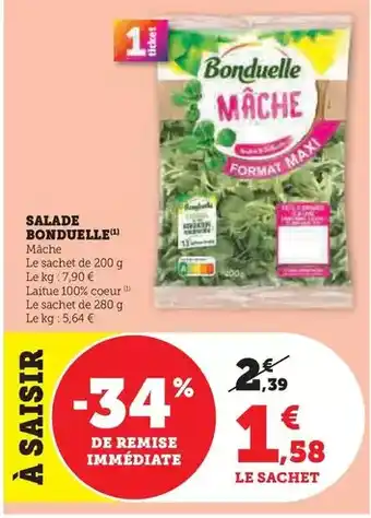 Super U Bonduelle - salade offre
